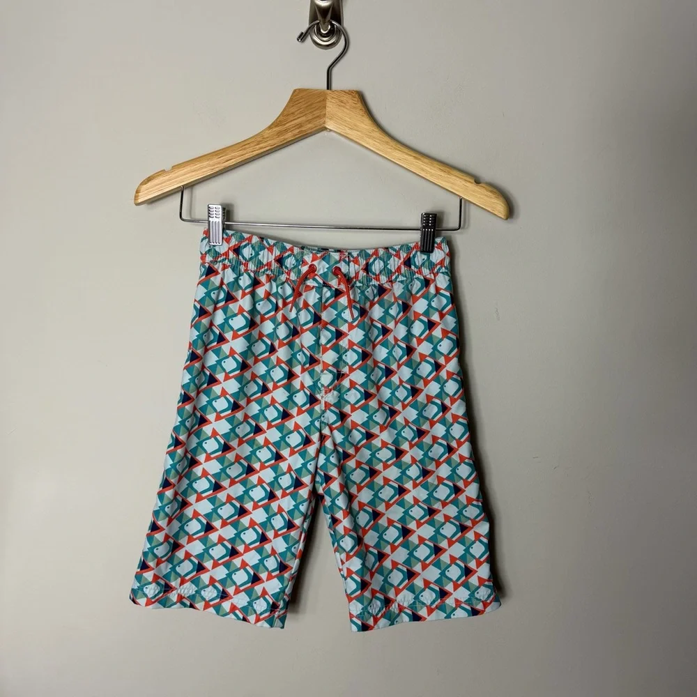 Tea Collection Geometric Swim Trunks Bathing Suit Shorts Boys Size 12